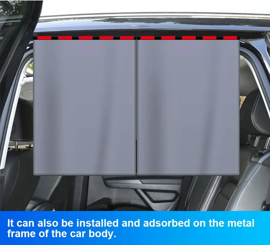 Magnetischer Auto-Seitenfenster-Sonnenschutz Atmungsaktiver Vorder-/Heckscheiben-Sonnenschutz für UV-Schutz Wärmeisolierung Privatsphäre Sonnenvorhang – Detail 6