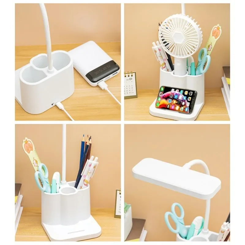 LED Desk Lamp USB Rechargeable Night Lamp Eye Protection 3 Levels Dimming Touch Learning Dormitory Bedroom Bedside Reading Lamp