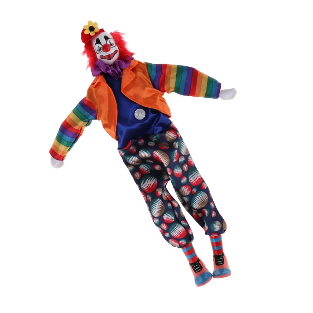 38cm Harlequin Pierrot Jester Clown Porcelain Clothes 15inch #3