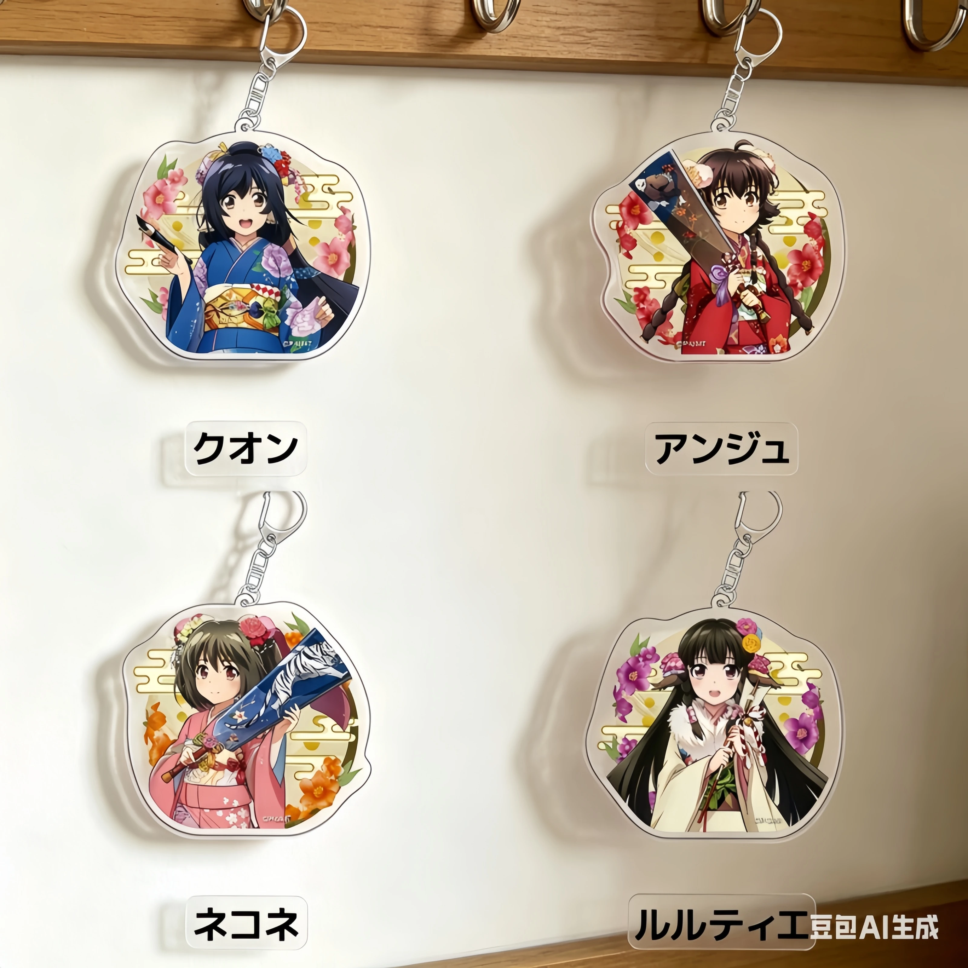 Utawarerumono : Porte-clés Masque de la Vérité, Pendentif en acrylique Anime, Cadeau de dessin animé Rulutieh, Accessoire de cosplay, Breloque de sac 6CM, Personnages