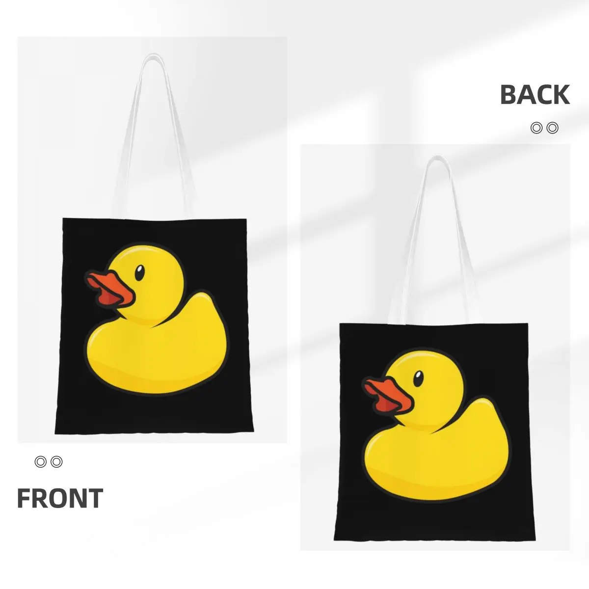 Rubber Duck 1 Tas Belanja Kanvas Anak Perempuan Tas Tote Tas Tangan Travel Bahu Wanita Yang Dapat Digunakan Kembali