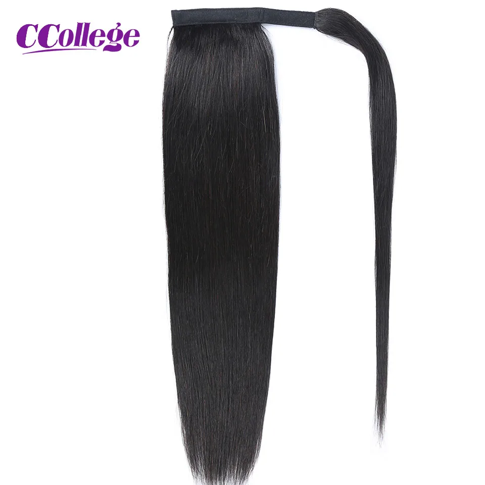 Ponytail Human Hair Wrap Around Ponytail Extensions Straight Curly Water Wave Kinky Straight 8-30 Inches Long Hair Natural Color