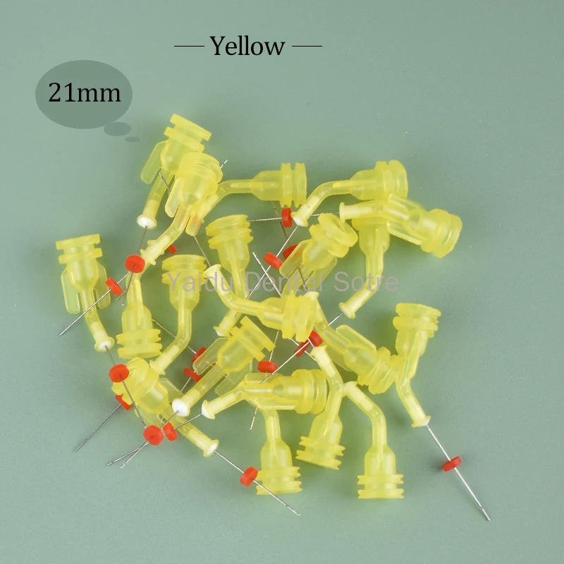 50pcs/box Reusable Dental Endo Irrigation Needle Tip Elbow Double Side Hole for Root Canal Syringe