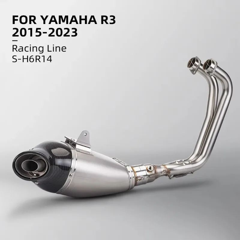 Stainless Steel Full Exhaust Muffler Racing Line Front Motorcycle Exhaust Tube Pipe for Yamaha R3 R25 2015-2023 New Condition