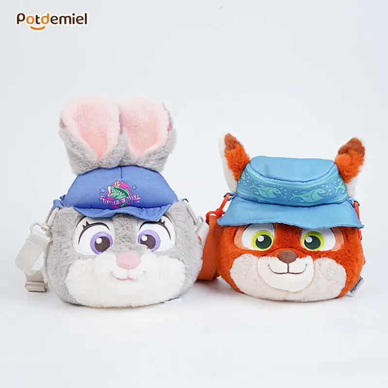 

Мягкая плюшевая сумка через плечо Potdemiel Disney Zootopia Judy Hopps Nick Wilde, мягкая плюшевая сумка через плечо с героями мультфильмов, мягкая сумка для телефона для девочек, для повседневного использования