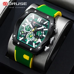 BORUSE-Relógios Quartz para Homem, Cronógrafo, Militar, Negócios, Relógio, Relógio de Pulso com Caixas, Marca