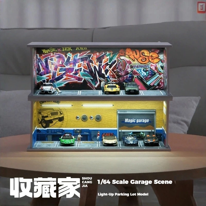 

Collector 1:64 Scene Parking Lot Underground Garage Car Model Storage Dustproof Display Box
