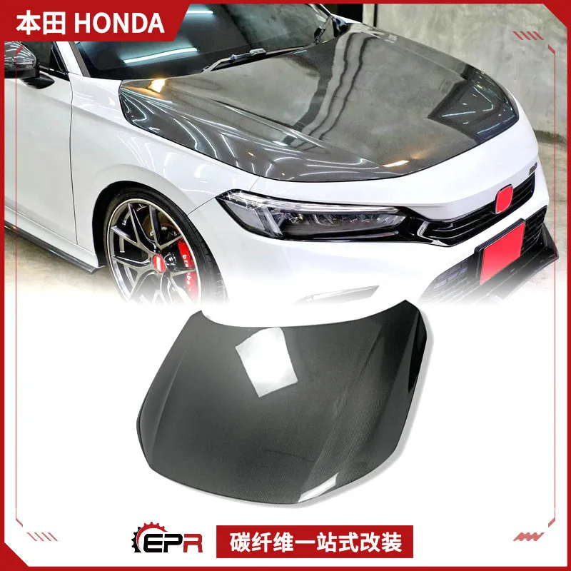 

Подходит для Honda 11-го поколения Civic FE1, крышка двигателя из углеродного волокна, оригинальный капот, модификация переднего капота.