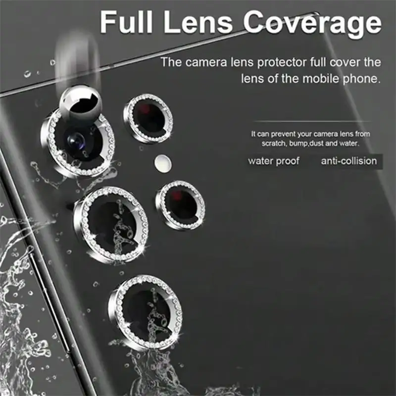 Diamant Kamera Objektiv Schutz Ring Abdeckung Für Samsung Galaxy S25 Ultra 5G S24 Plus S23 S25 FE S22 gehärtetem Glas Schutz Film – Detail 3