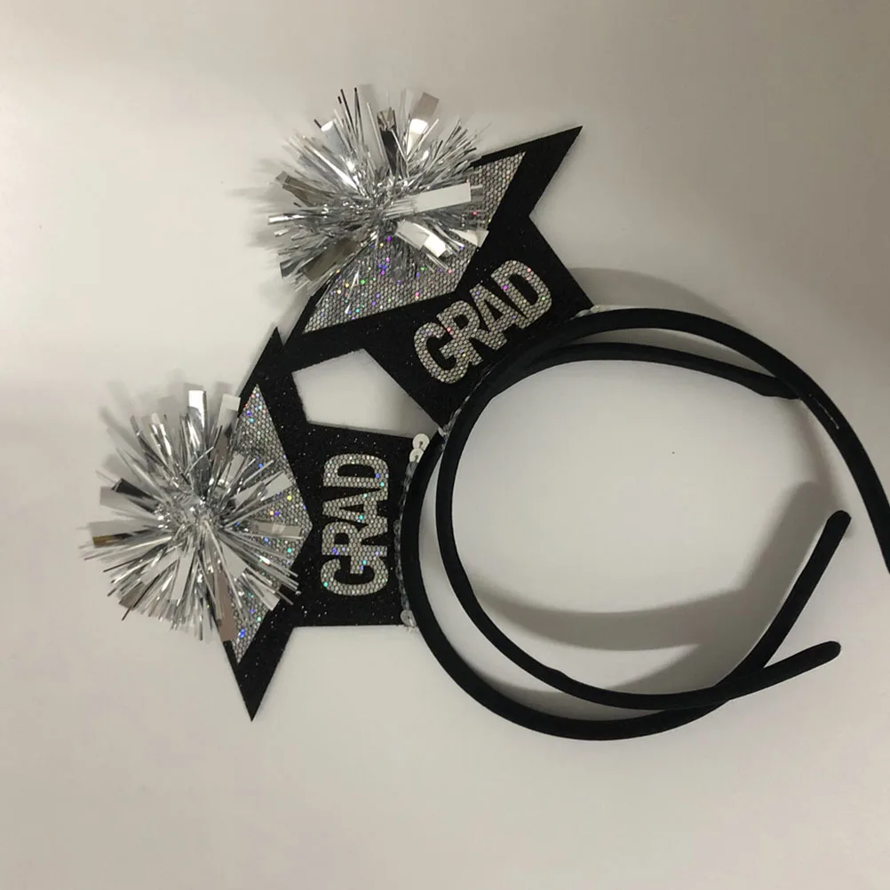 

4pcs Mini Hat Hair Accessories Graduation Cap Headband Felt Plastic Decorative Elastic Bands Comfortable Photo Props