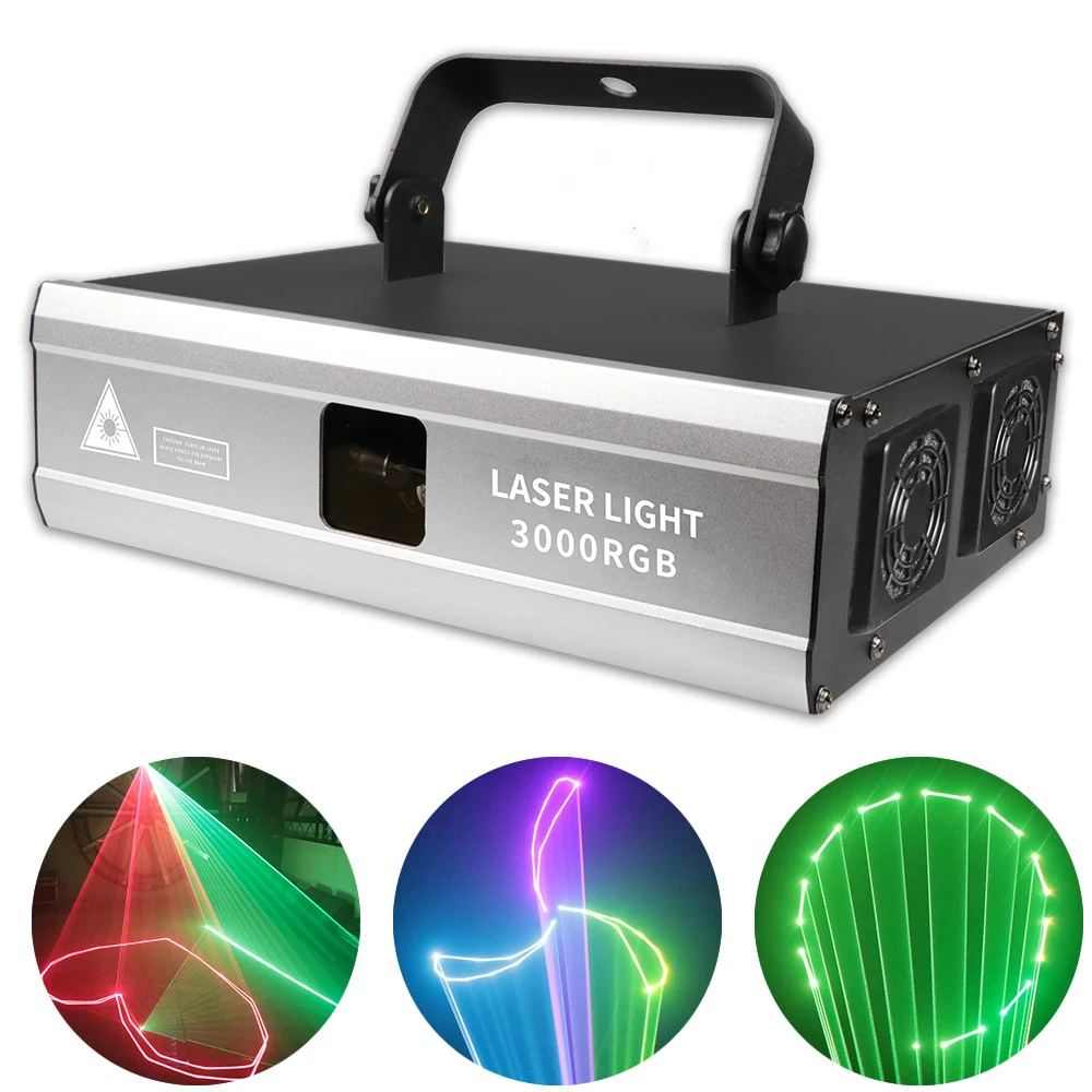 3W ILDA 3D RGB Animation Laser Light Wedding DJ Disco Professional Beam Lighting DMX512 Club Party  Beam Laser's Scanning Show