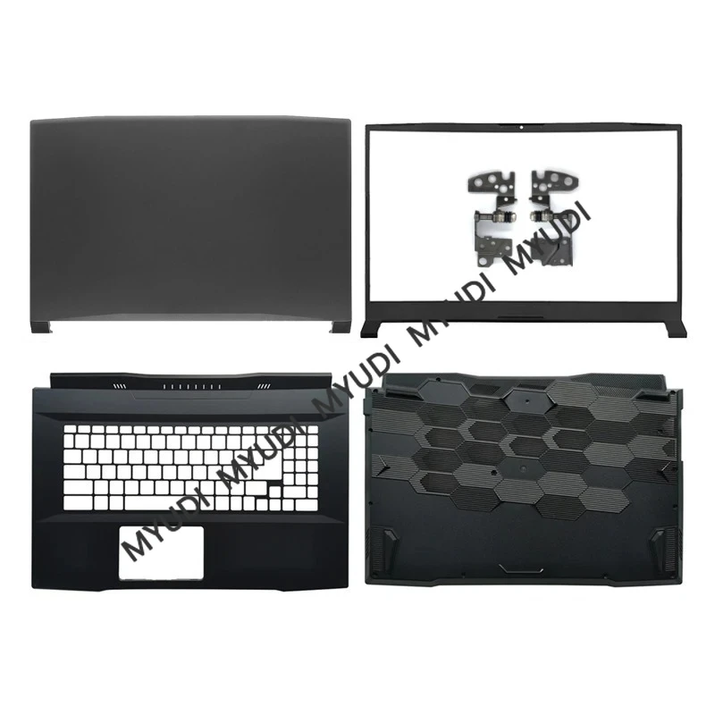 

New Laptop Shell For MSI Katana GF76 MS-17L1 MS-17L2 17L3 17L4 LCD Back Cover Bezel Frame Palmrest Bottom Base Black Case Hinges