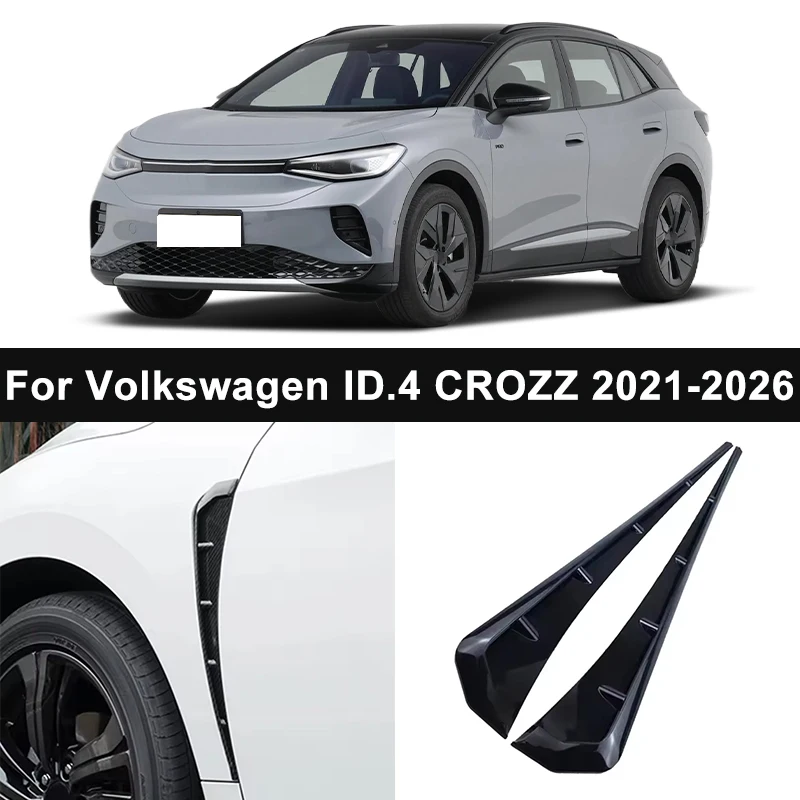 Fender Side Vents Air Wing Cover Trim 2Pcs TPU Decorative Stickers For Volkswagen ID.4 CROZZ 2021-2026 Car Accessories