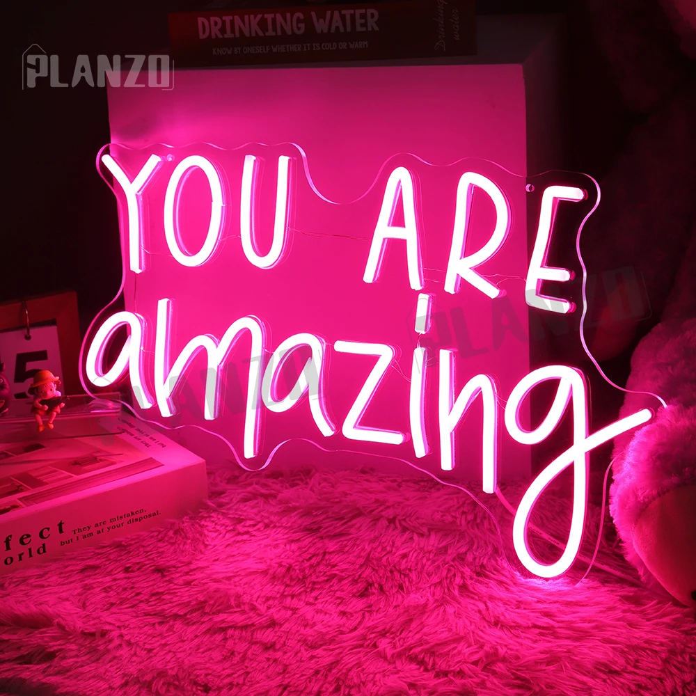 

New Neon Led Sign Room Decor For Hello Gorgeous Beautiful Sunshine Night Light You Are Brave Smart Loved Inspirational Quotes