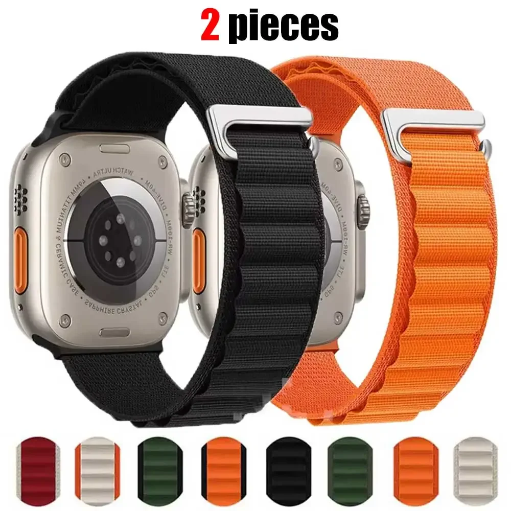 2PCS Alpine Loop For Apple Watch Band 41mm 45mm 46-42-40mm 44mm nylon Bracelet iWatch Series 10 9 8 7 6 SE 5 Ultra 2 49mm Strap
