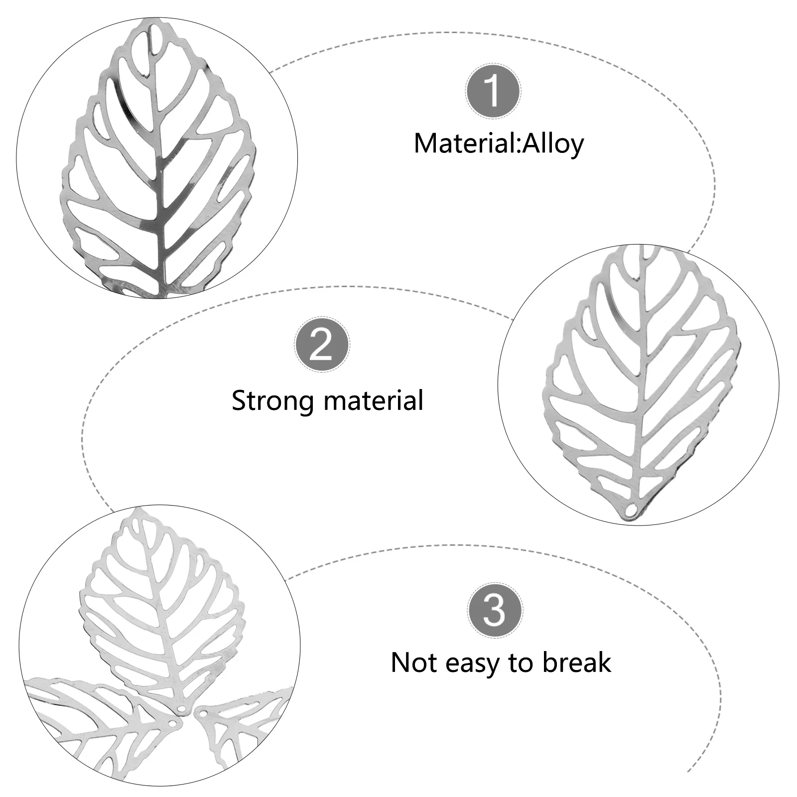 

2 Bags Alloy Leaf Pendant Accessories Charm for Jewelry Making Iron Hollow Leaves Charms