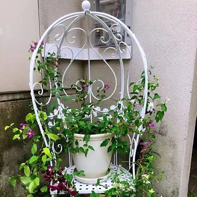 European retro casual chair vine climbing frame wrought iron white parkr outdoor park garden chair vine climbing