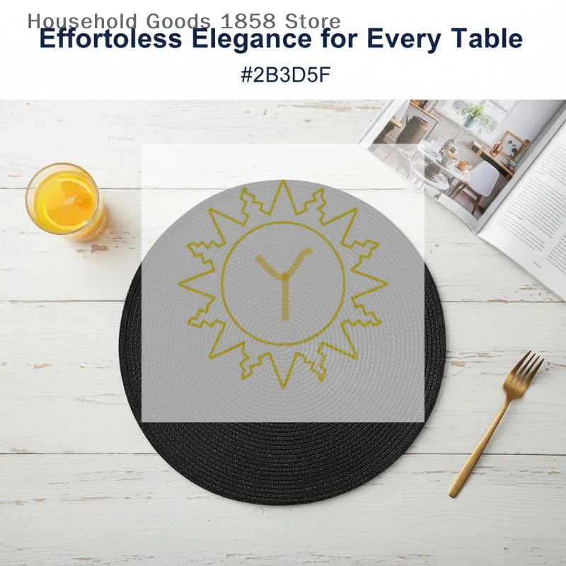 Premium Classic Round Insulated Placemat Woven Heat Resistant Table Pad for Bistro and Cafe Settings