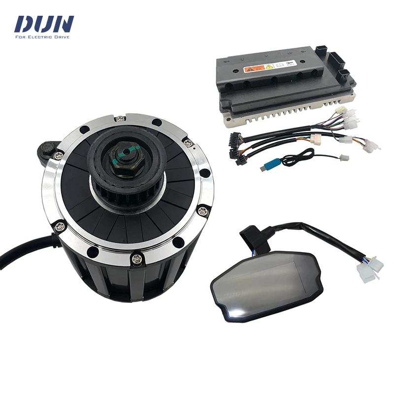 

QS120 2000W 70H BLDC Mid Drive Motor 428 Sprocket with EM-100 DC100A Controller and DKD Display Kits