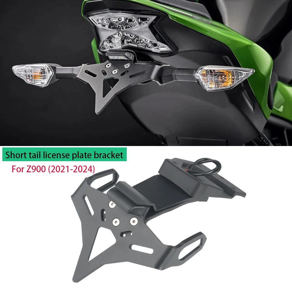 

Motorcycle LED Light Rear Short Tail License Plate Holder Tailstock Bracket Kit For Kawasaki Z900 Z 900 z900 2021 2022 2023 2024