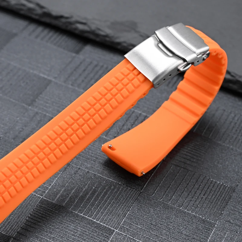 20mm 22mm High tensile silicone strap Quick Release Universal watchband Grenade pattern bracelet for PATEK PHILIPPE AQUANAUT