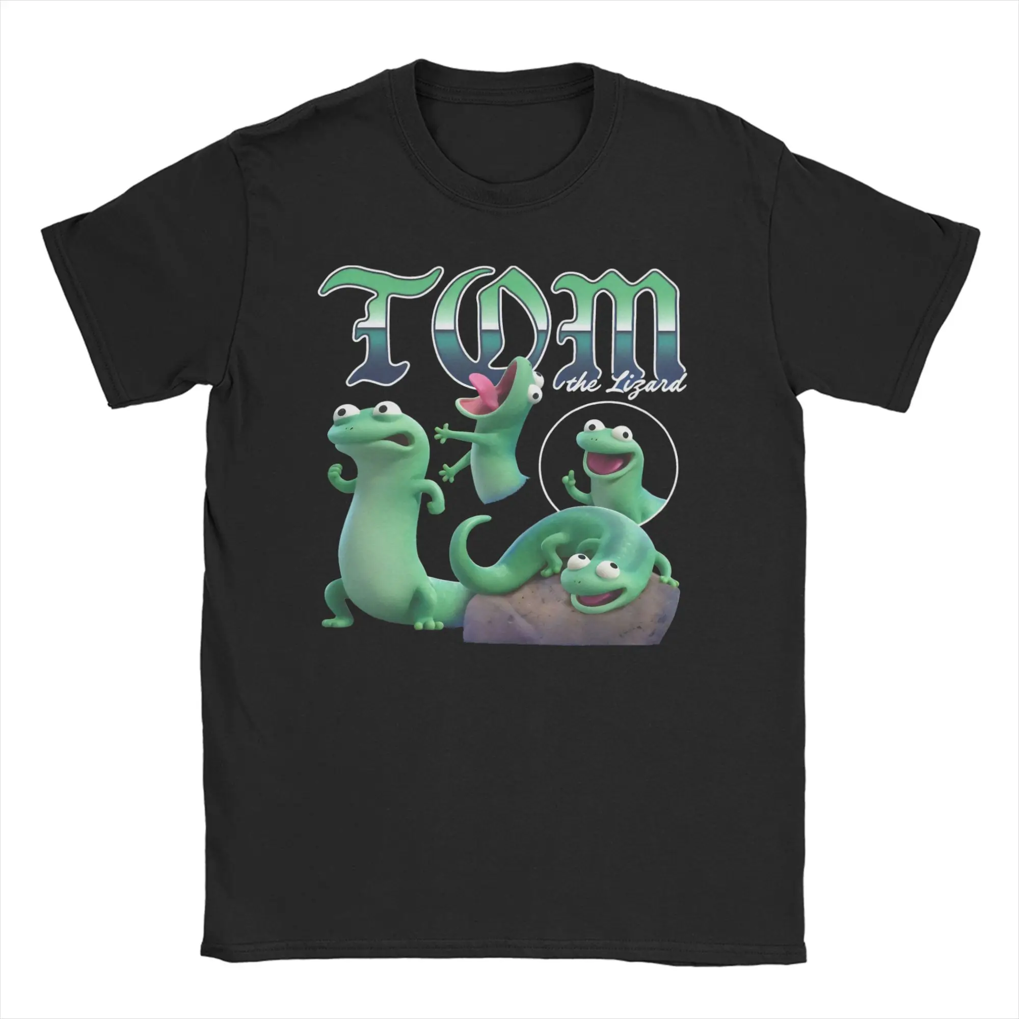 Animierte Tom Lizard Meme T-Shirts für Männer und Frauen, humorvolle T-Shirts aus 100 % Baumwolle, Rundhalsausschnitt, kurzärmeliges T-Shirt, Partykleidung