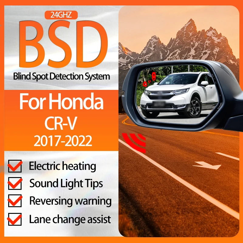 Car Rearview Mirror Smart Blind Spot Detection System BSD BSM BSA Rear Radar For Honda CR-V  2017-2022 Quest 2012 to 2015