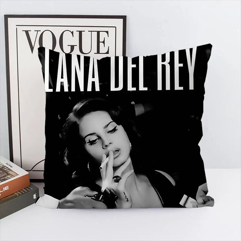 L-Lana Del R-Ray Pillow Case Album Case Sofa Decorative Home Double-sided Printing Short Plush Cute Cushion Cover