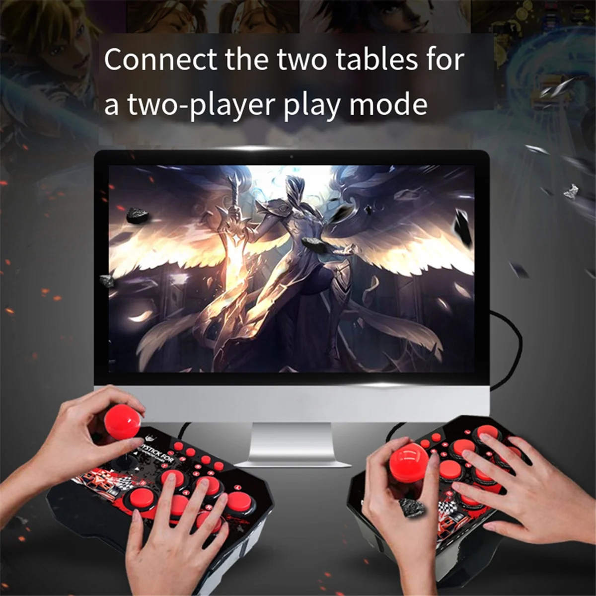 

For Switch 4-in-1 Game Joystick with USB Cable Games Console Rocker Arcade Station for Android TV PC