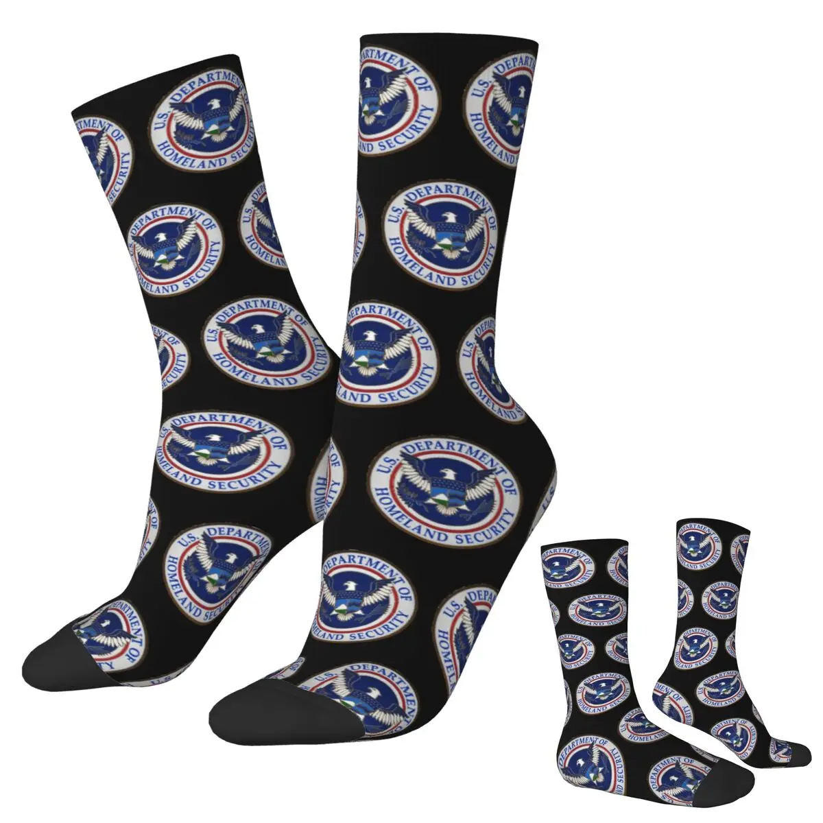 

DHS - носки безопасности департамента родины, впитывающие пот чулки в стиле Харадзюку, всесезонные длинные носки для унисекс, рождественские подарки