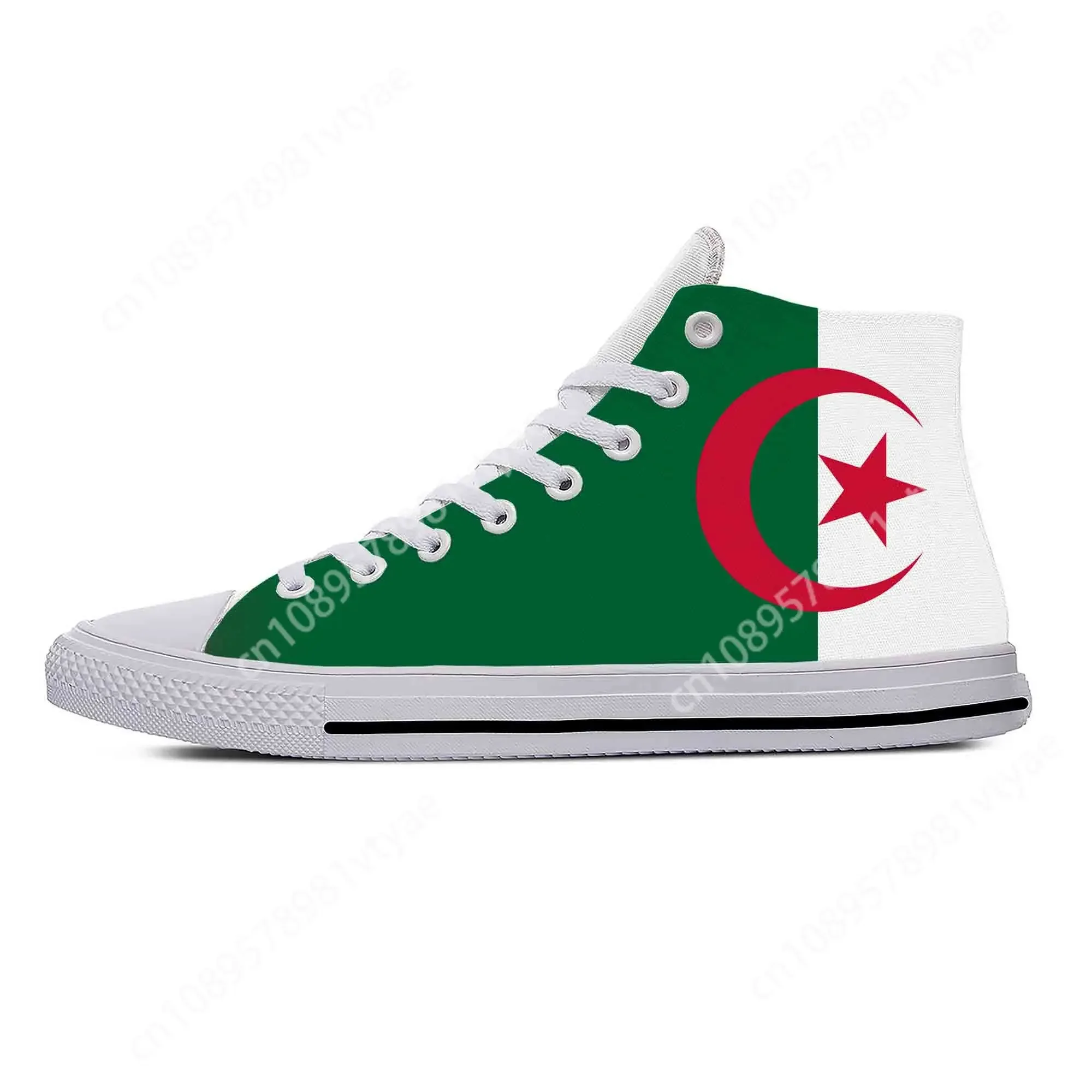 

Hot Algeria Algerian Flag Patriotic Funny Fashion Casual Cloth Shoes High Top Men Women Sneakers High Help Classic Board Shoes