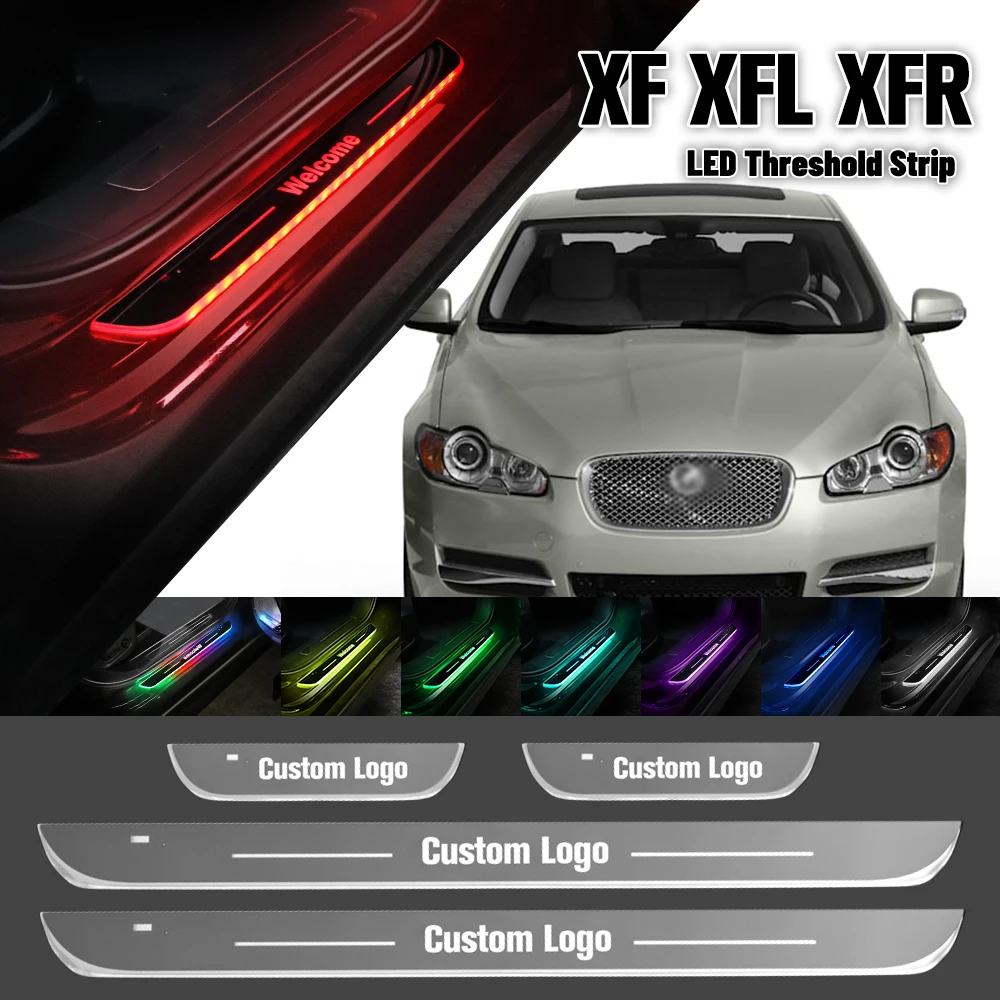 For Jaguar XF XFL XFR XFR-S 2007-2022 Car Door Sill Light Customized Logo LED Welcome Threshold Pedal Lamp Accessories