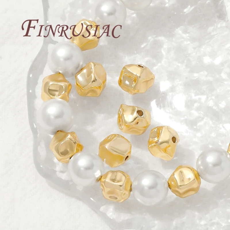 7mm*6mm Irregular Spacer Beads 18K Gold Plated Separator For Beads,Bracelets&Necklaces Accessories,Beads Separators