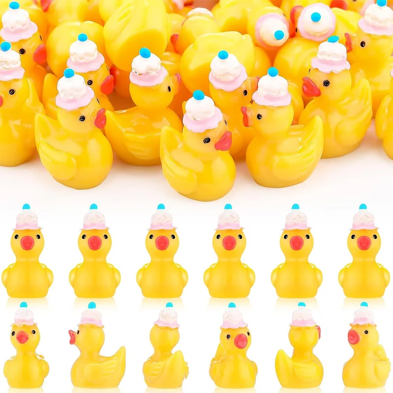 5/10 Pcs Mini Resin Ducks Miniatures, Fairy Animals Accessories, Micro Landscape Birthday Ornament DIY Craft Supplies