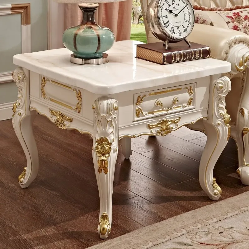 

Marble square French style, solid wood corner villa luxury, living room furniture edge