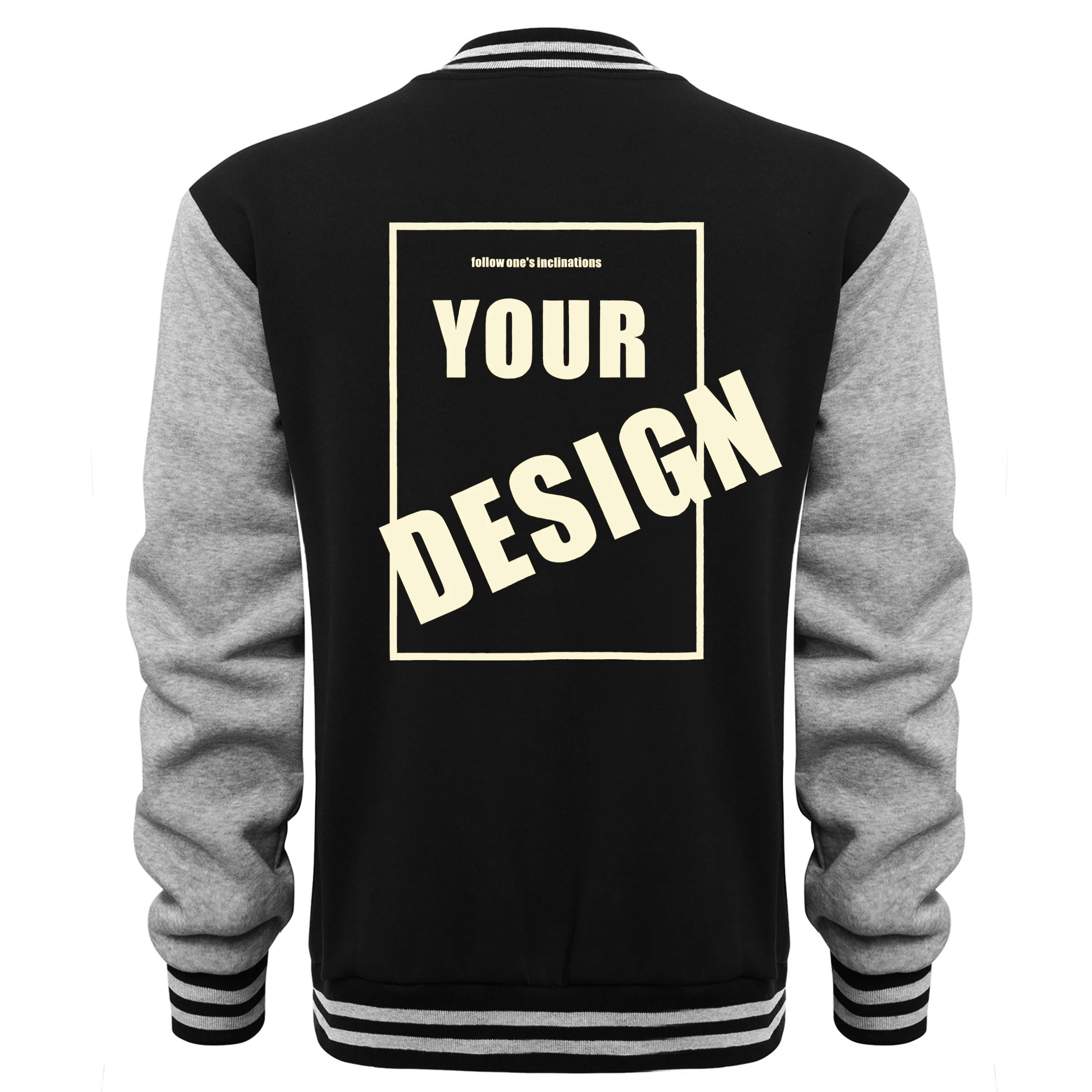 DIY custom your LOGO or picture Men's multi-pocket zipper hooded casual shirt plus size loose pullover fashion sweater top