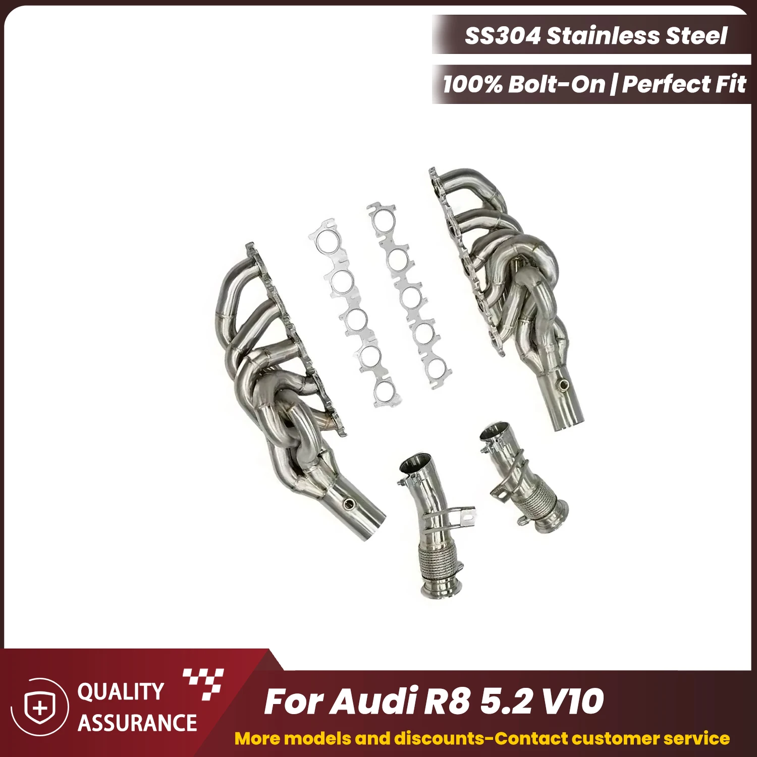 

Спортивные коллекторы ECCF SUS304 для Audi R8 5.2 V10, красивый коллекционный агрессивный звук выхлопной системы, обновление с высокой производительностью