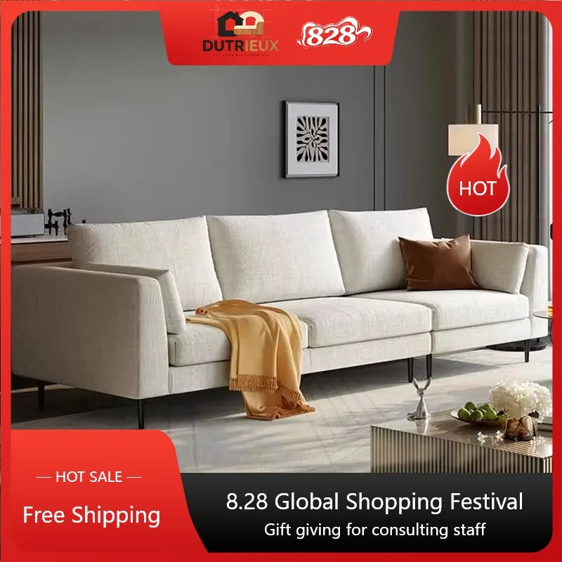Aesthetic 3 Seater Living Room Sofas Beige Designer Oversized Lounge Lazy Sofa Luxury Loveseat Couch Wohnzimmer Home Furniture
