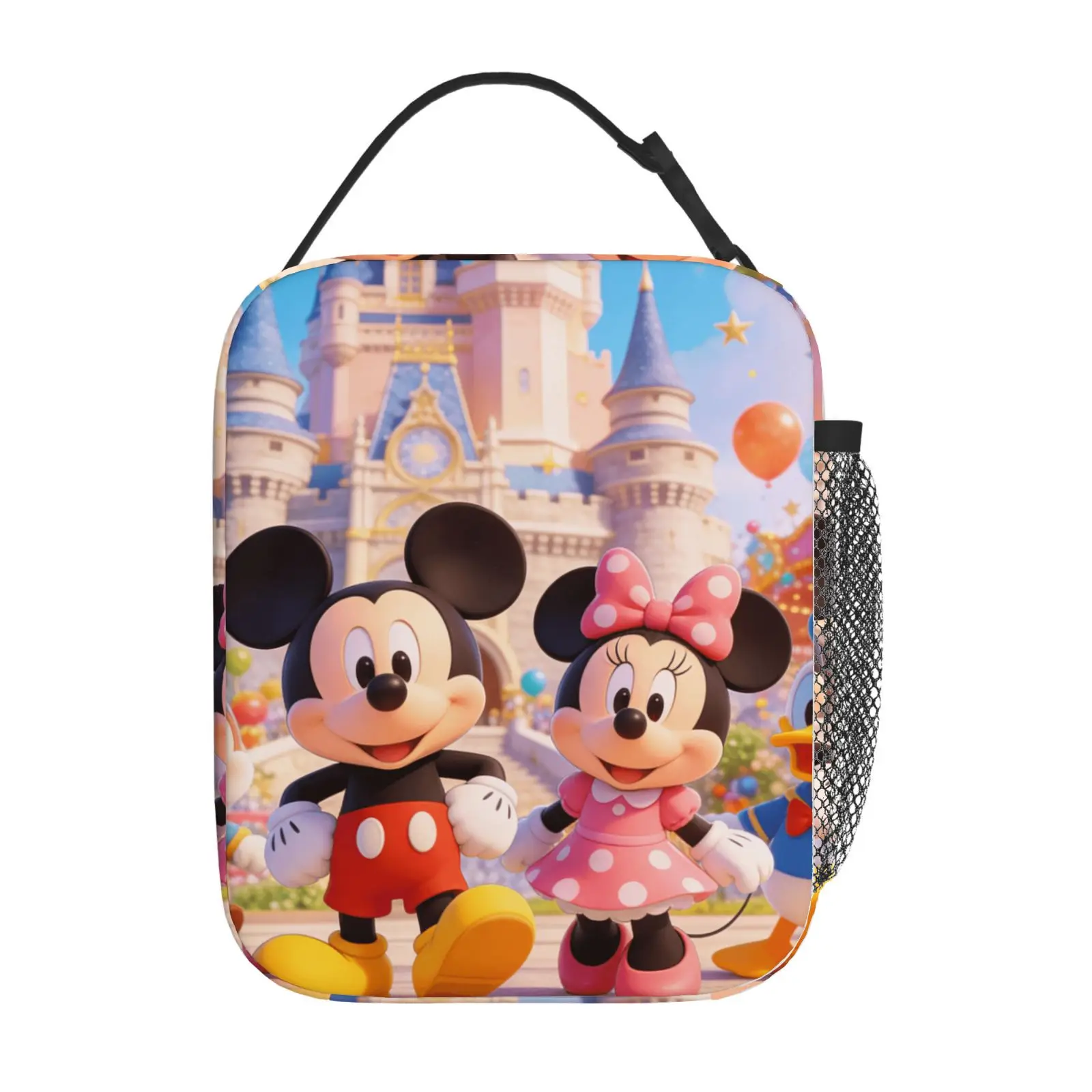 

1pc Mickey and Minnie Theme cute Cartoon print lunch bag, casual picnic, school commute, unisex, gift party