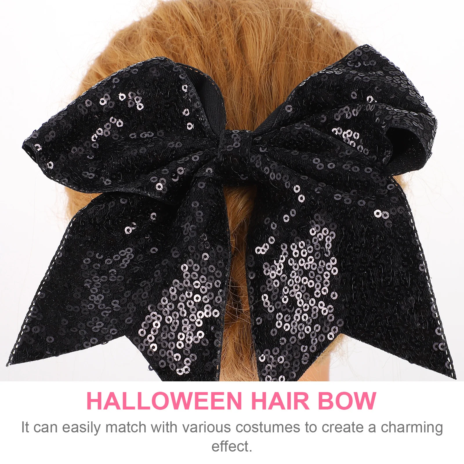 Holder Sequin Hair Tie Bow for Glitter Hairpin Rope Halloween Clip Accessories