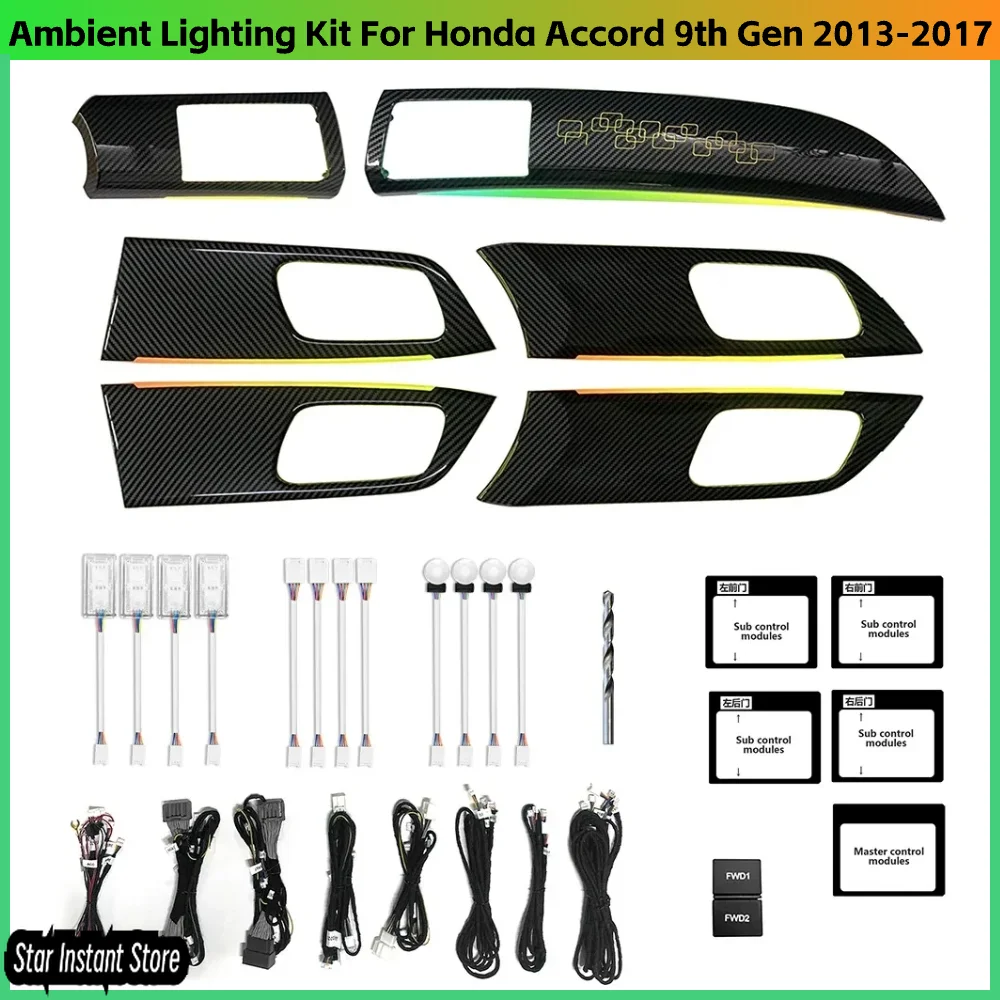 

Upgrade Symphony Led Car Interior Ambient Lighting for Honda Accord 9th Gen 2013-2017 Atmosphere Strip Accessories Decoration