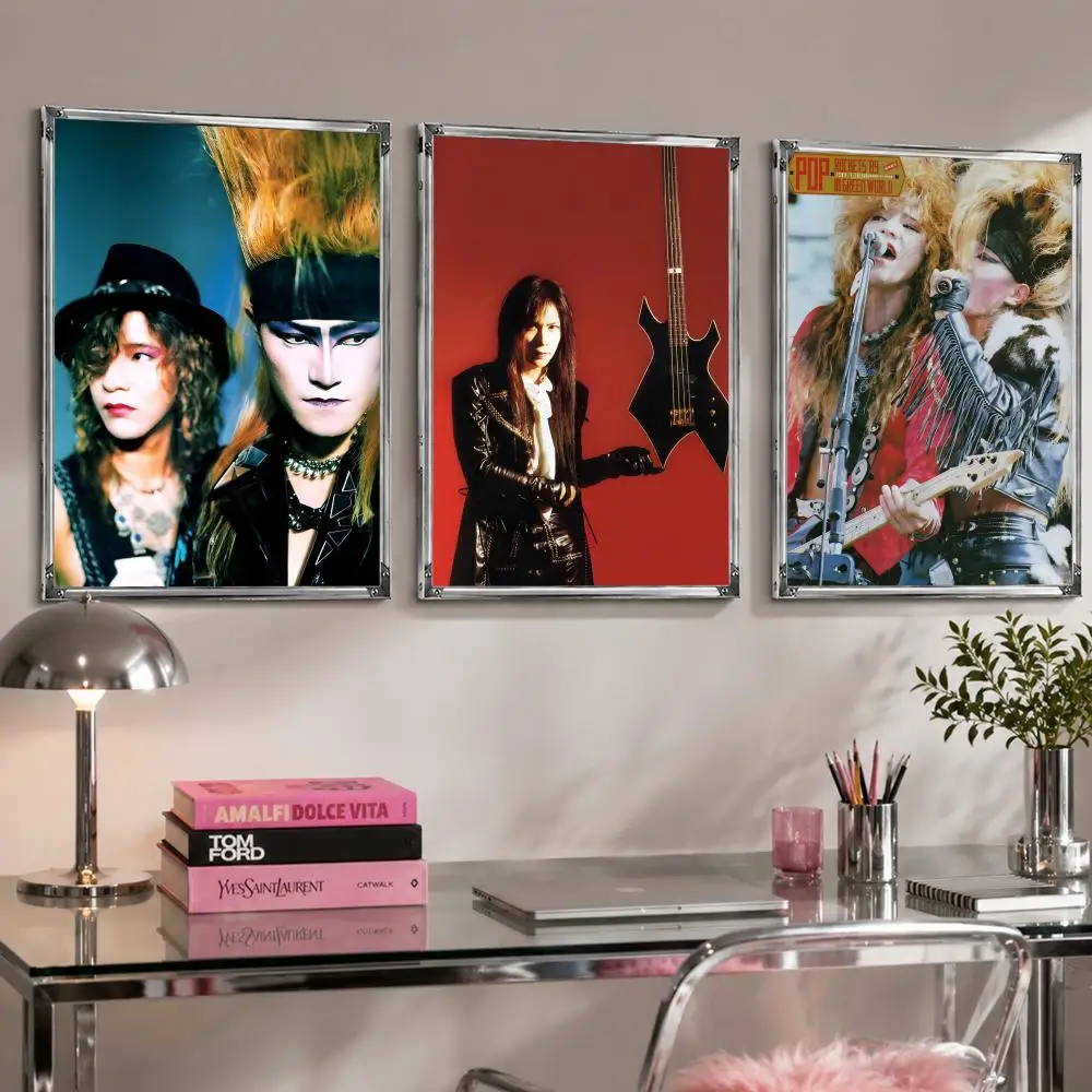 Vintage band X-X J-Japan Poster Self Adhesive Wall Decor Waterproof Removable for Bedroom Living Room bar Gift