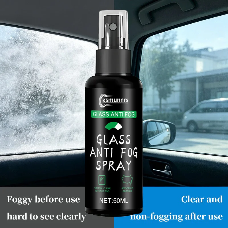 Car Glass Anti-Fog Spray, Prevents the Windshield and Rearview Mirrors from Fogging, Keeping a Clear View in Rainy and Humid Con