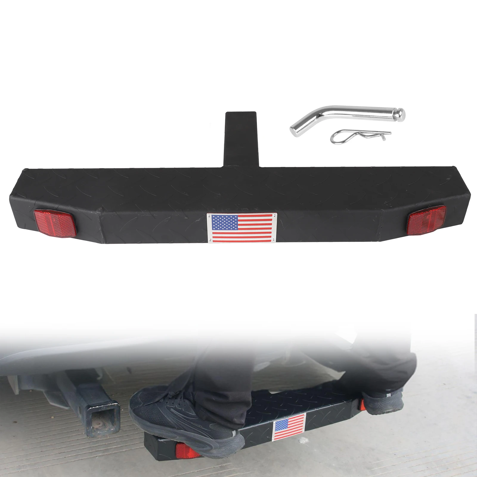 

Сверхмощный 2-дюймовый приемник, сцепка, ступенчатый стальной прицеп, ступенчатый прицеп с нескользящей и ржавчиной ограждением для буксировки, бампер для большинства внедорожников, грузовиков, пикапов