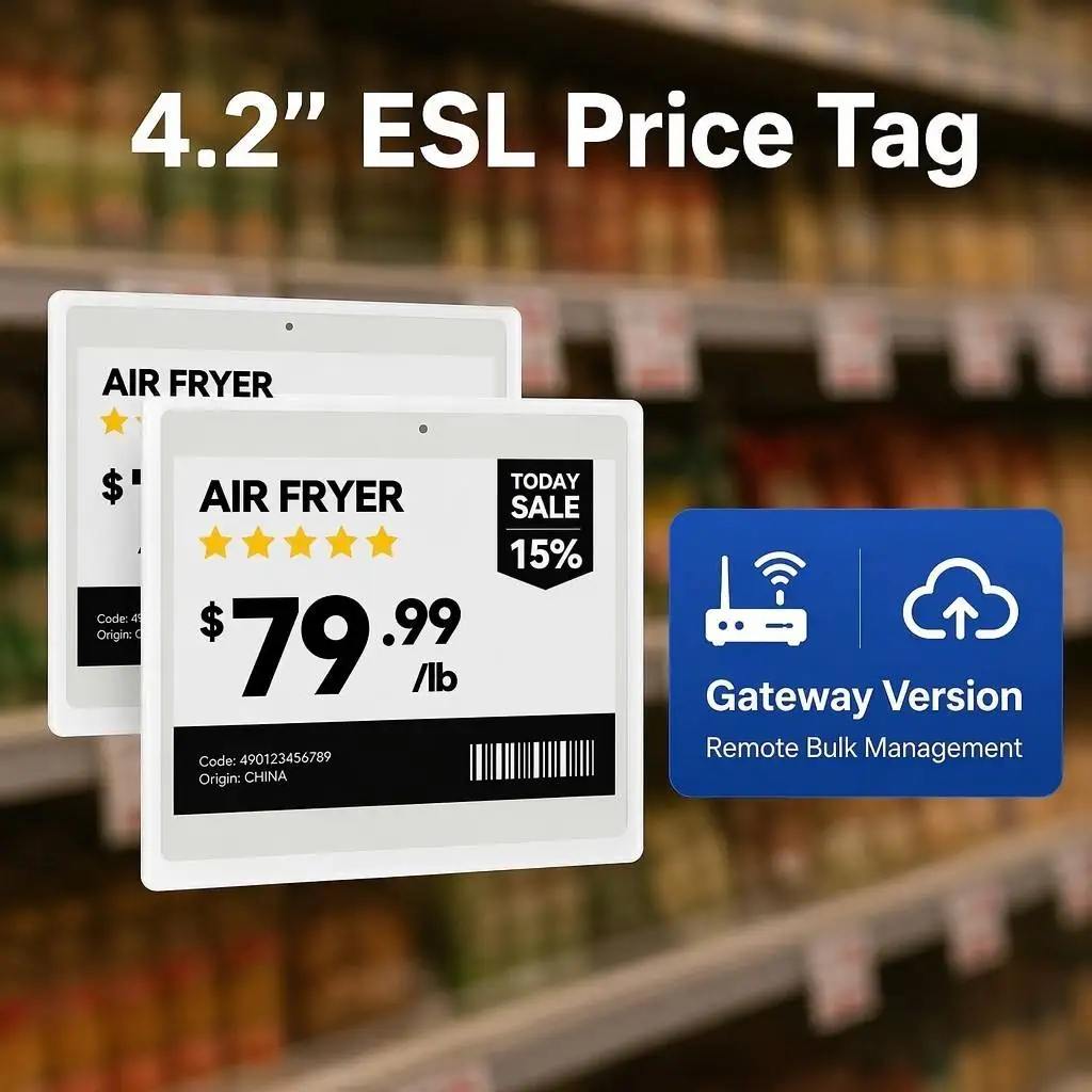 4.2 Inch ESL E-ink Digital Price Tag MQTT Open API Electronic Shelf Label Price Display Electronic Shelf Labels For Supermarket