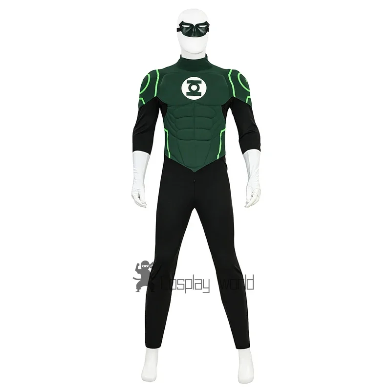 

Lantern Cosplay Costume Green Men Light Adult Carnival Party Outfits