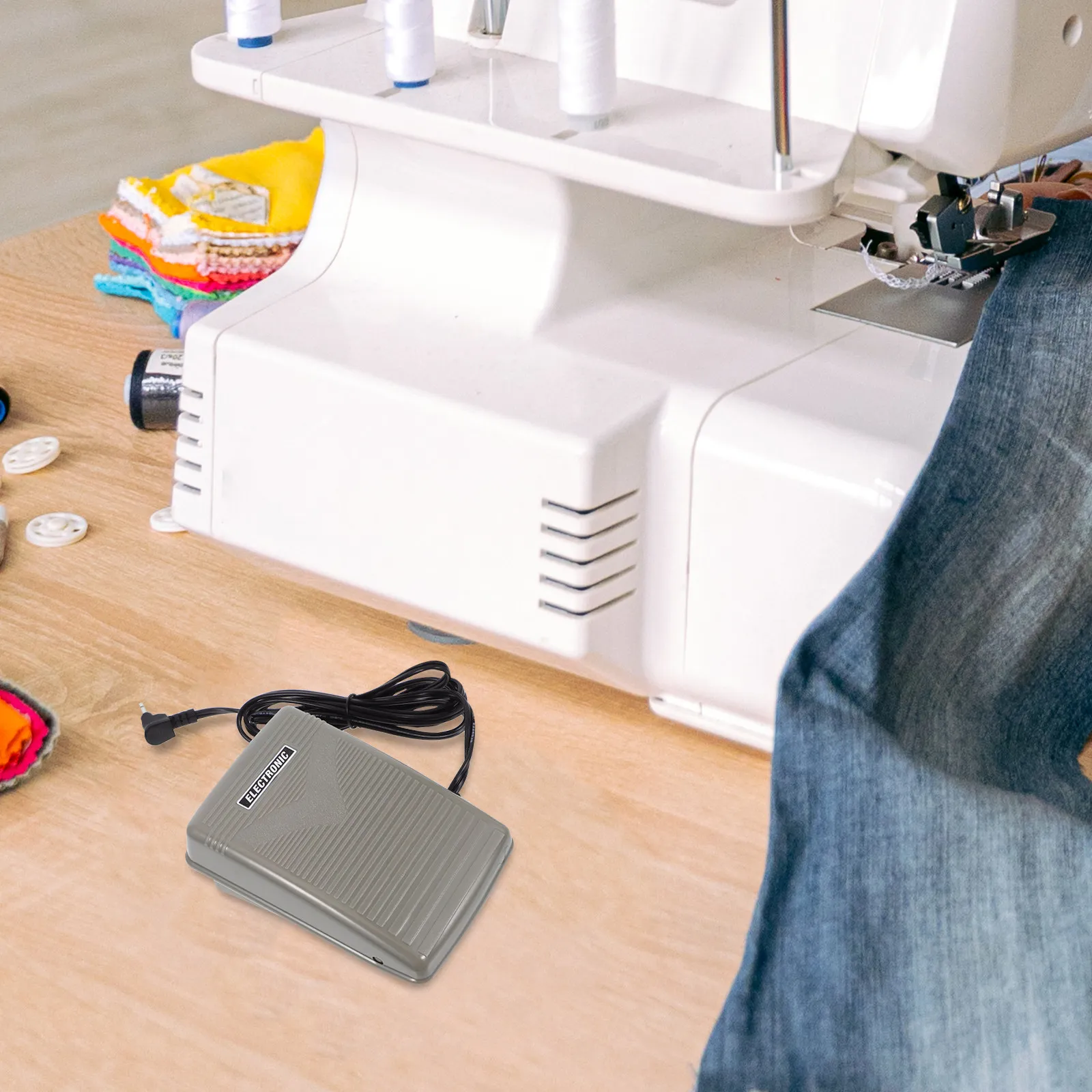 Multi-Function Single-Hole Sewing Machine Pedal Sturdy Household Foot Control Pedal for Home Sewing Projects Steady Power Supply