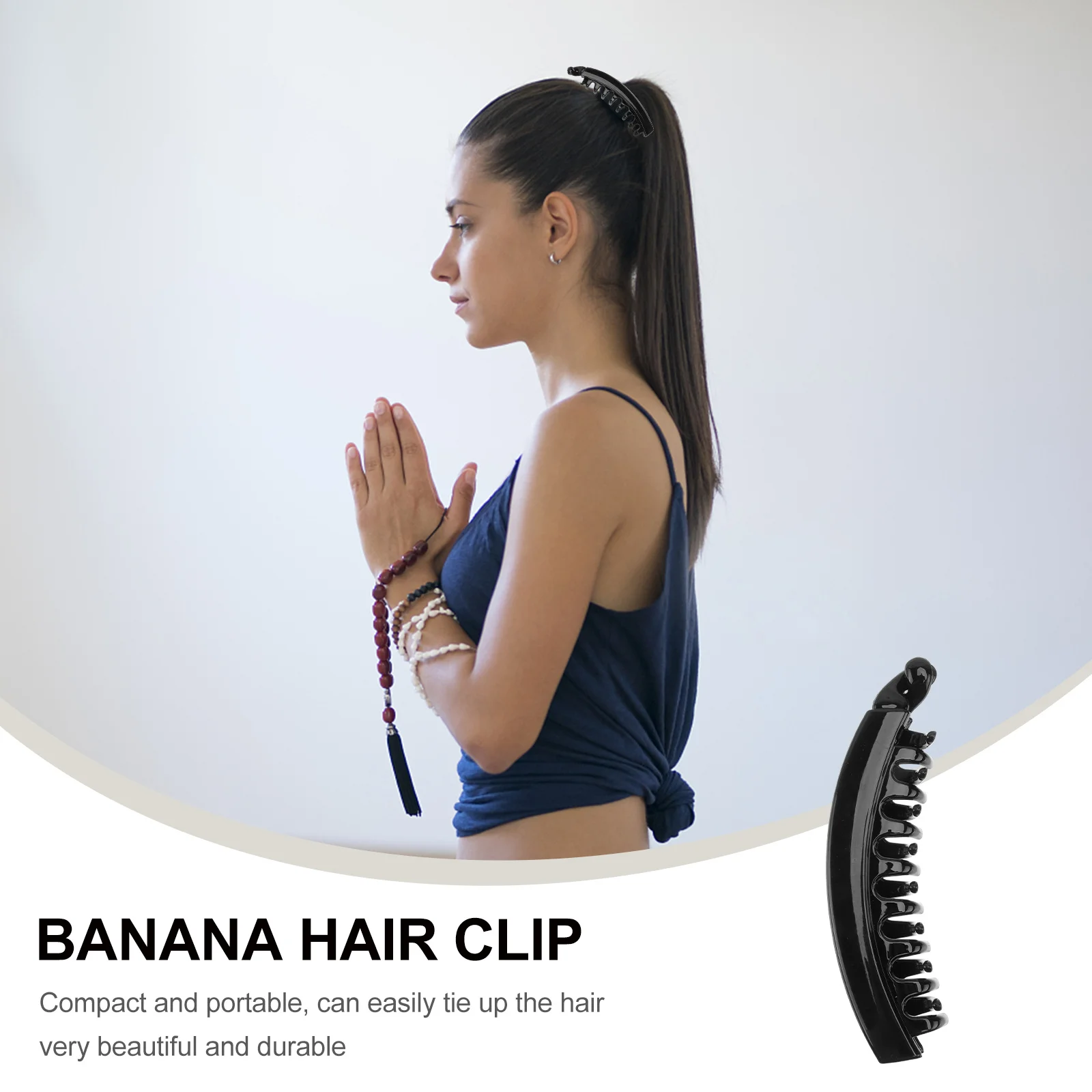 4 pièces grande pince à cheveux banane Pc matériel forte tenue dentée pince à griffe pour Updo queue de cheval travail pince à cheveux griffe