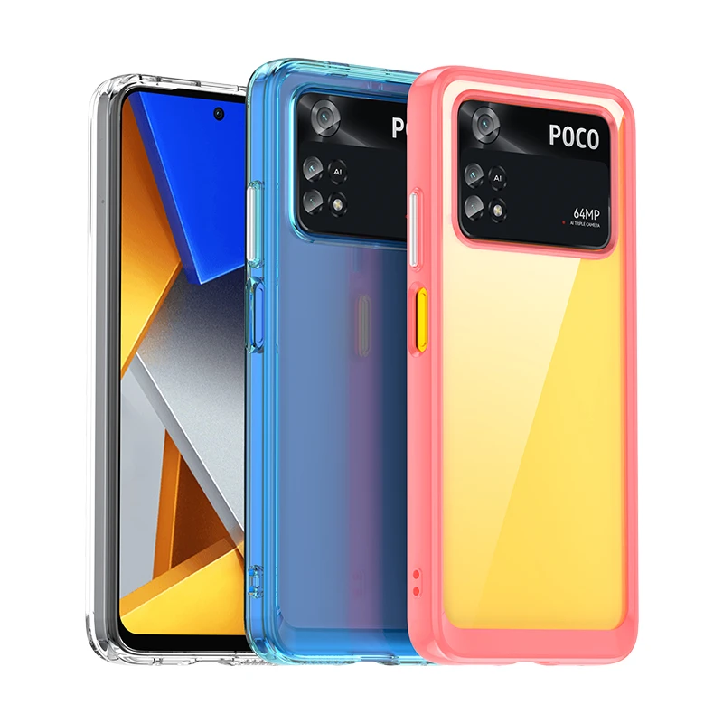 Transparent Case For Xiaomi Poco M4 Pro 4G Case Colorful Protective Silicone Case For Poco M4 Pro 4G Cover For Poco M4 Pro 4G