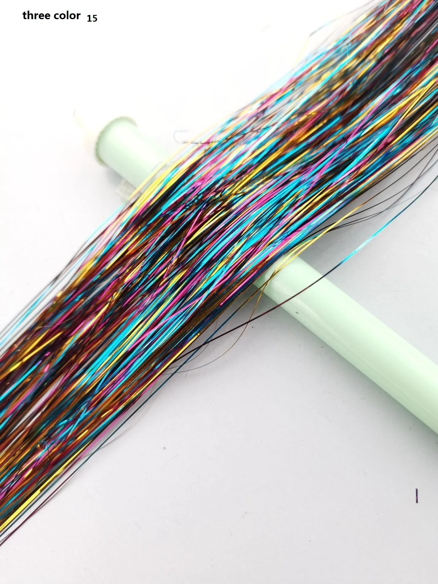 150 Stränge Bunter Glitzer-Haarverlängerungen, 100 cm Lang, Holografische Haaraccessoires für Partys und Veranstaltungen – Detail 17